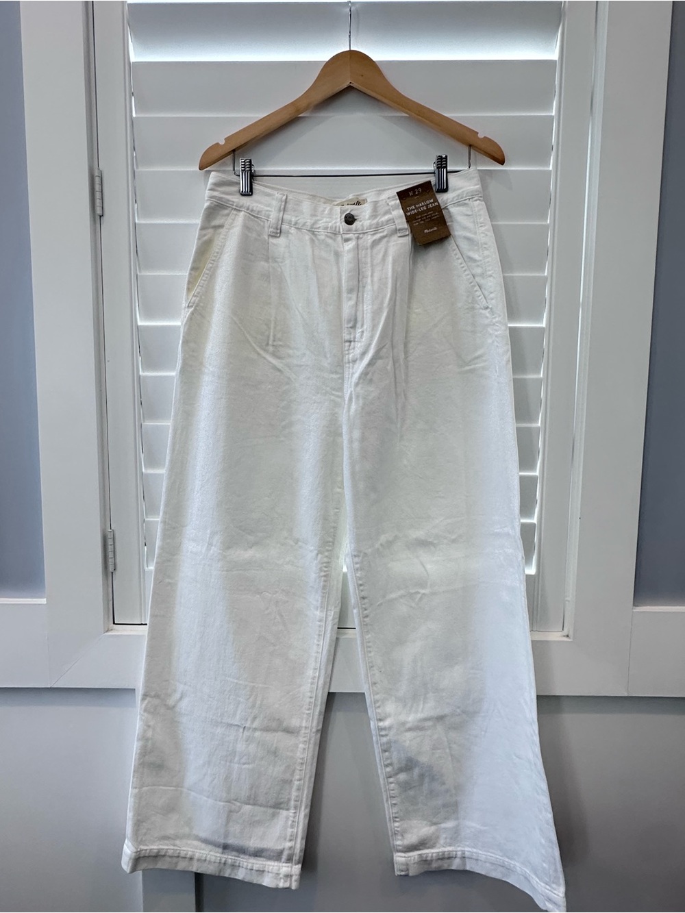 Madewell Harlow Wide Leg Jean - Airy Denim in Tile White BNWT
